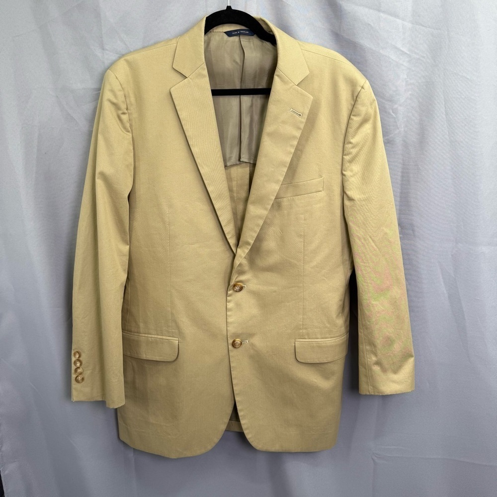 Brooks Brothers‎ 1818 Fitzgerald Khaki Cotton Sport Coat Blazer Size 42
